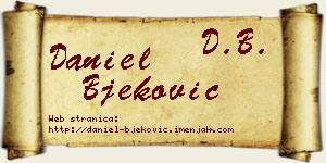 Daniel Bjeković vizit kartica